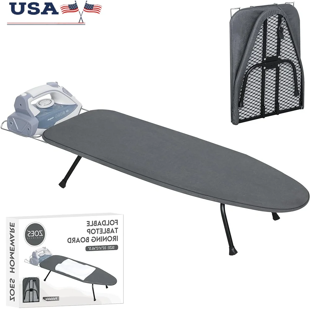 

Складная настольная гладильная доска с металлической сеткой, сверхмощная компактная гладильная доска с термостойким чехлом, хлопковая подкладка, гладкая глажка