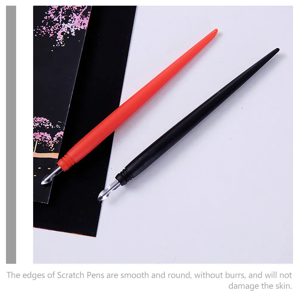 18Pcs Scratch Painting Pens Metal Tip Dual Function Scratch Tools Safe Lightweight Smooth Edge for Party Games DIY Art Drawing