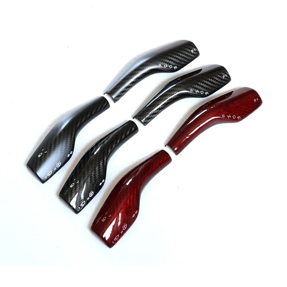 2pcs Real Carbon Fiber Column Shift Cover For Tesla Model 3/Y 2023 2022 Protective Cover Decorative Sticker Car Accessories
