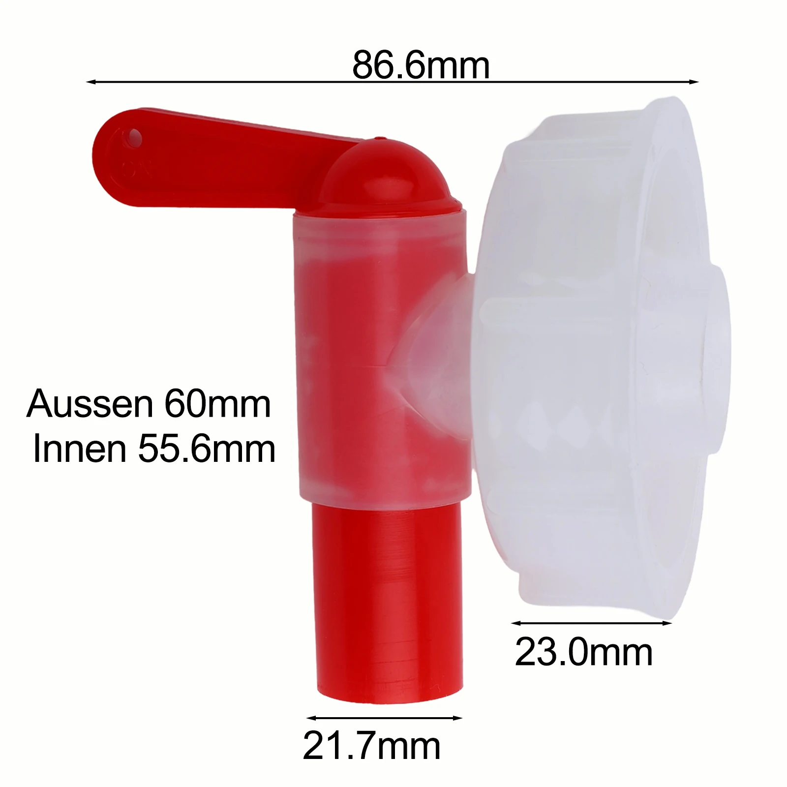 1/2 Pcs DN61 61mm Horticultural Plant Nutrient Solution Faucet Red White Plastic Faucet Litre Canister Tap Watering Faucet