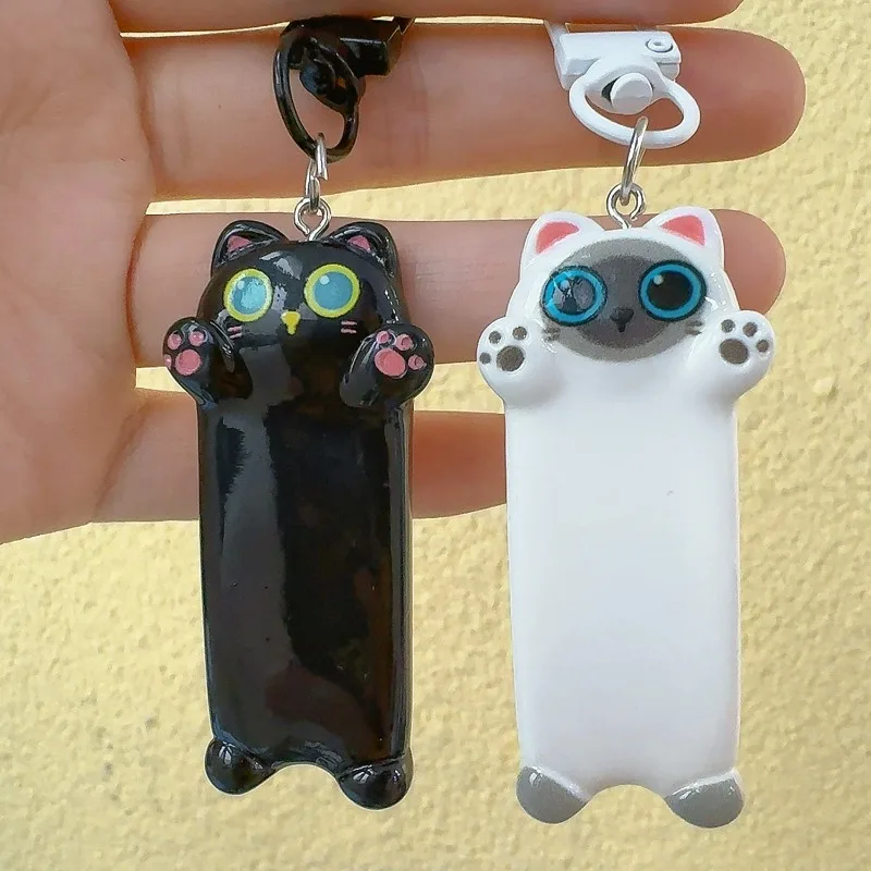 Kawaii Cartoon Cat Keychain, Cute Seeking a Hug Cat Backpack Pendant, Sweet Keyring Gift for Kids