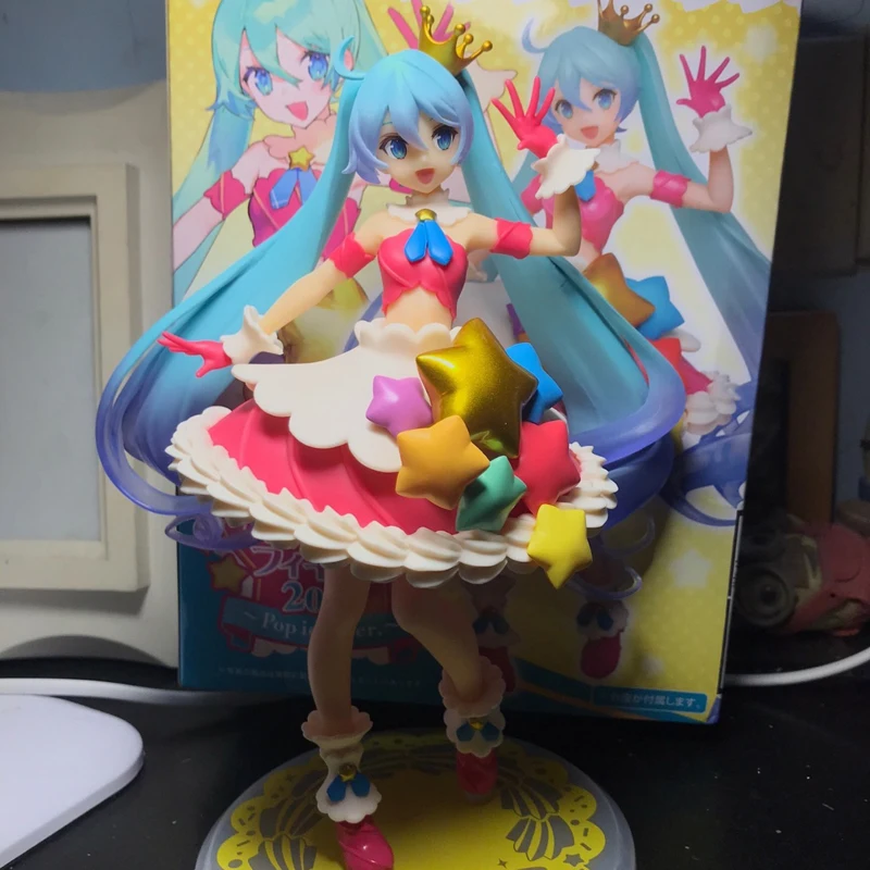 Original Taito Hatsune Miku Birthday 2020 Pop Idol Ver Action Figure Kawaii Girl Figurines Collection Pvc Model Statue Doll Toys