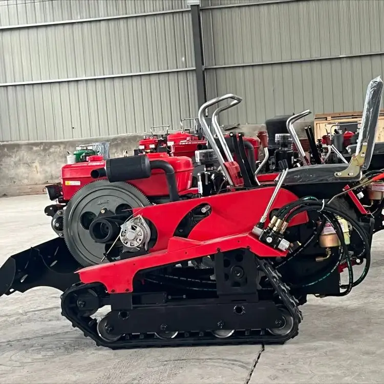 Leme rotativo para operação de terras agrícolas Mini trator de esteira movido a diesel Leme pequeno