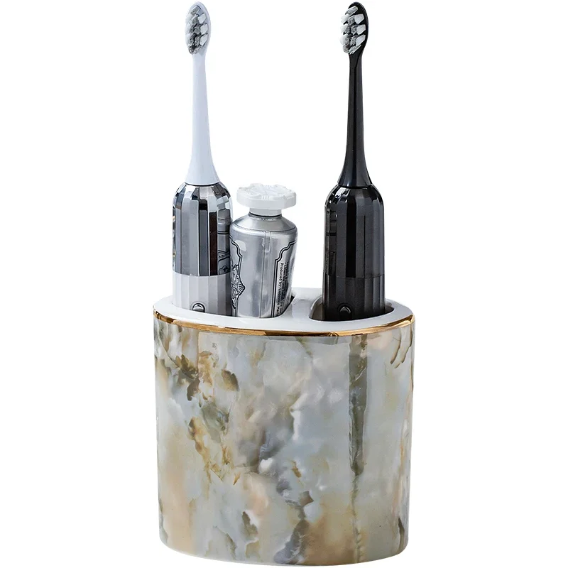 1pc Ceramic electric toothbrush holder Toothpaste holder Household ceramic makeup pen storage container bathroom accessories