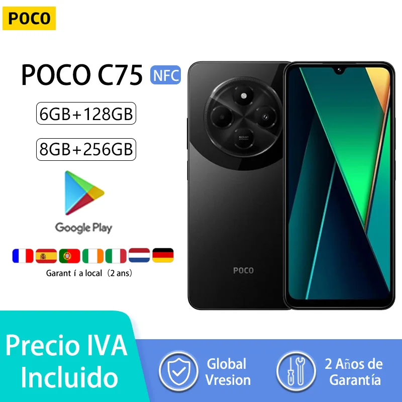 POCO C75 NFC Smartphones, 6.88 inches, 120Hz, Helio G81-Ultra, 50MP AI Dual Camera, 5160mAh Battery