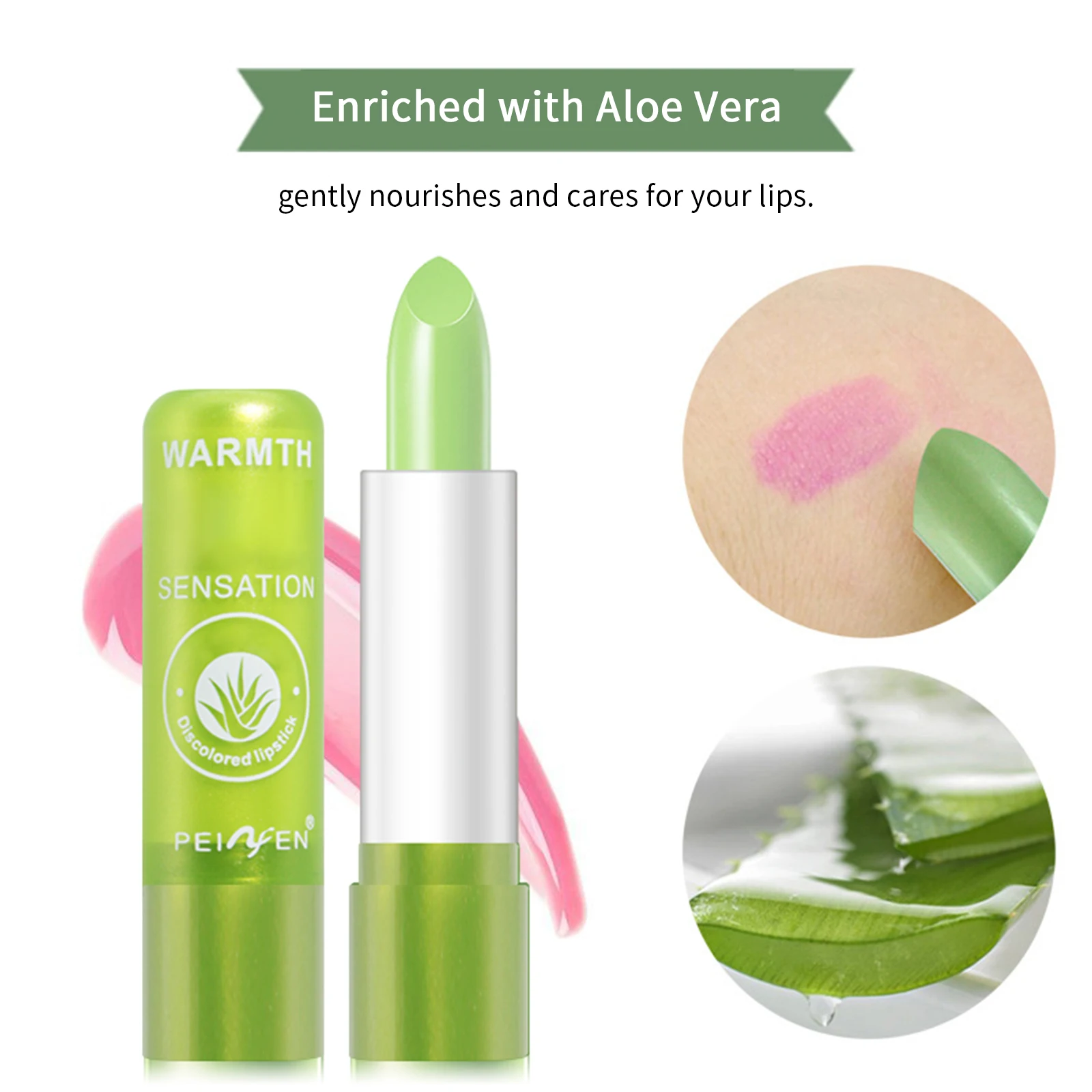 12Pcs/Set Aloe Extract Lip Balm, Color-Changing Lip Balm, Long-Lasting and Moisturizing Lipstick for Festival Gift