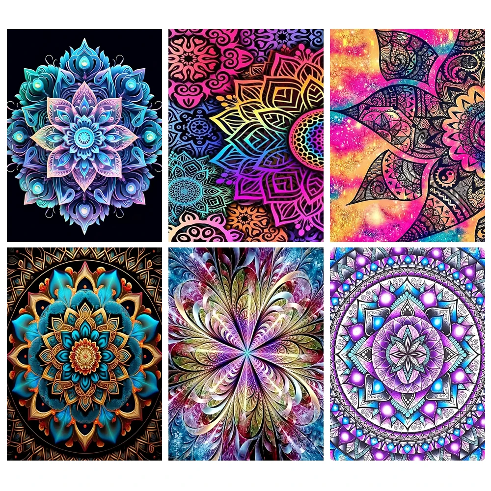 Diamant Stickerei Mandala Bild Strass Malerei Neue Ankunft Mosaik Blume Voll Platz Runde Handgemachtes Geschenk