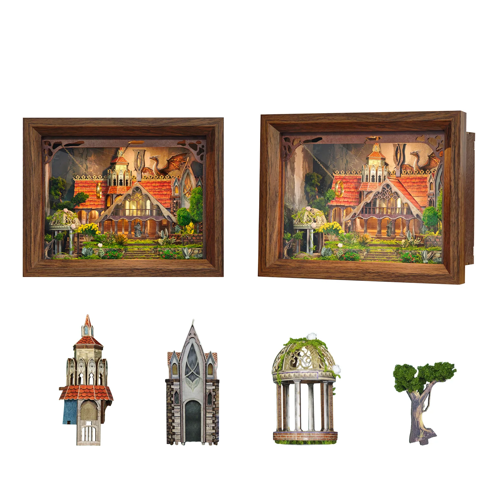 DIY 3D Wooden Mystic Ring Vale Photo Frame Cottage Miniature Model Kits Mini Casa Jigsaw Puzzles for Friends Birthday Gifts