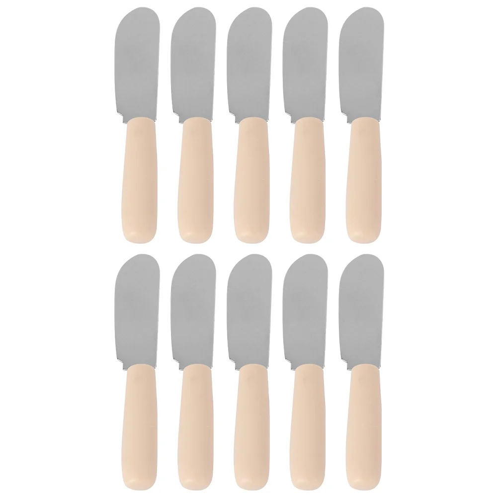 

10 Pcs Cream Spatula Cheese Knife Baking Spatulas Butter Spreader Knives Kitchen Supply Plastic Stainless Steel