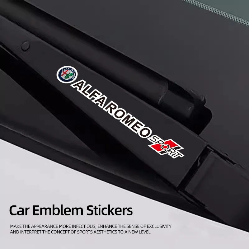 Unique Creative Window Wiper Emblem Stickers Scratch Resistant Auto Body Decor For Alfa Romeo Giulia Tonale 159 Spider 4C