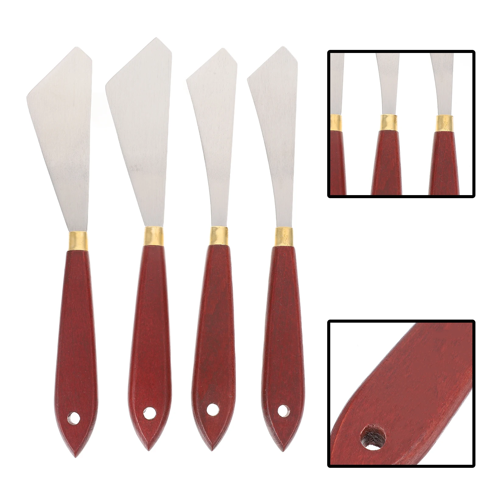 

4 Pcs Oil Painting Knife Set Scrapers Tray Canvas Tool Art Supplies Acrylic Cutters