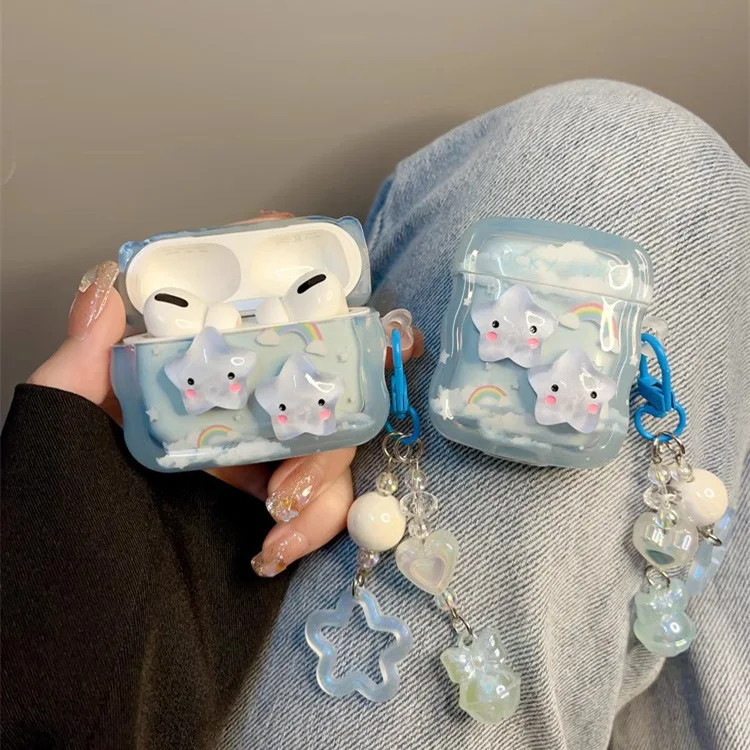 الطازجة قوس قزح ستار ل Airpods Pro 2nd واقية ل أبل Airpods 4 2/1 3rd الجيل بلوتوث اللاسلكية حقيبة سماعة الاذن
