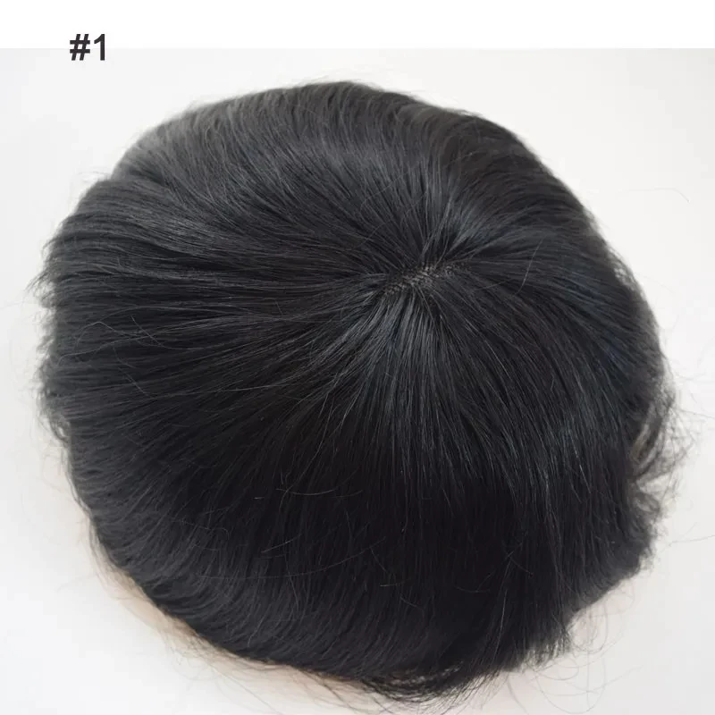 Mono lace Breathable Lace & pu Men Toupee NPU Durable 100% human hair natural hairline straight replacement capillary prosthesis