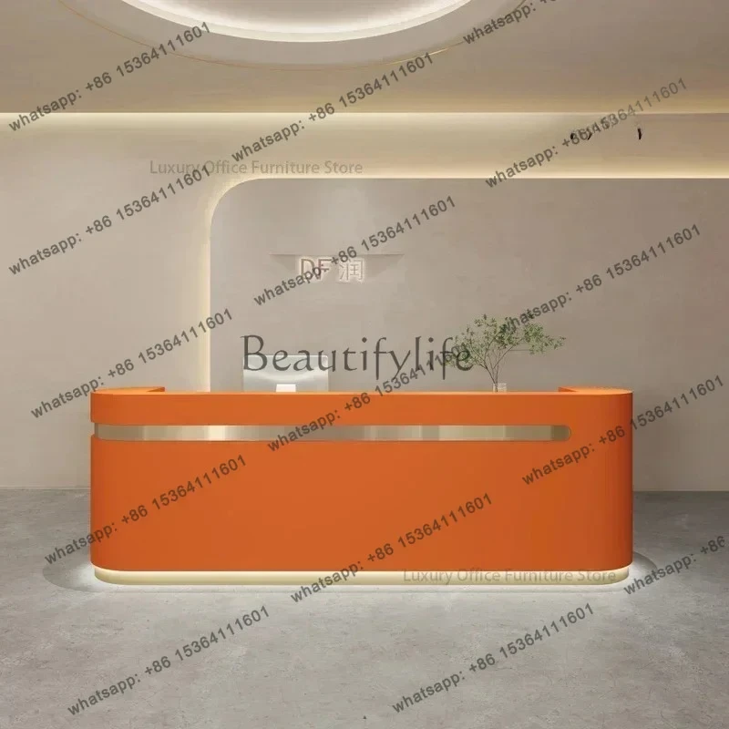 

FG43Modern Reception Desks Nordic Cream Style Luxury Beauty Salon Counter Customer Help Center Furniture Ontvangstbalie