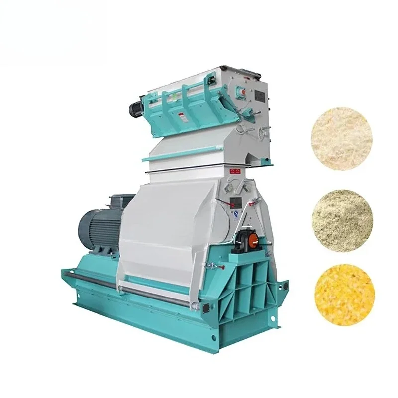 Animal feed grain grinder, corn feed grinder, with impeller feed, with stone remover