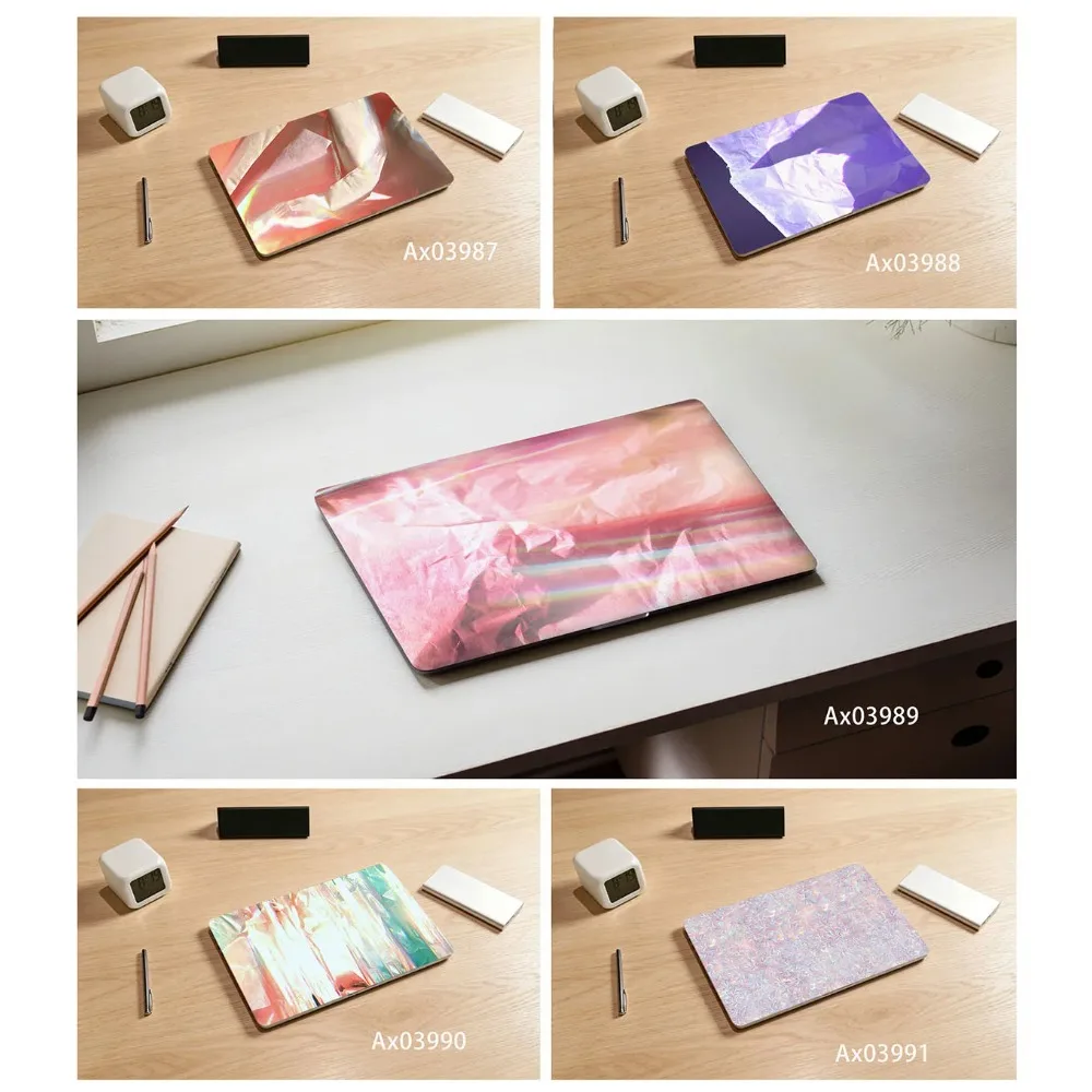 Rainbow Shimmer Opal Fluid Texture Laptop Skin Sticker Full Cover Laptops Keyboard Animal Pattern MacBook Aesthetics Decals