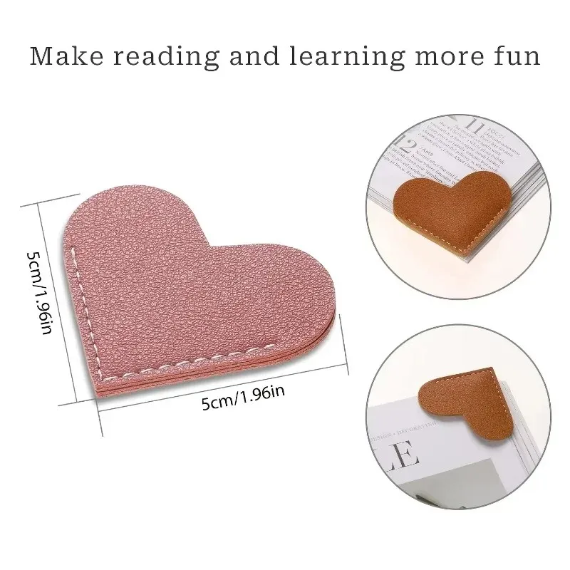 top quality heart shape bookmark pu bookmarks pages marker for kids separator books teacher corner gift child protectors book