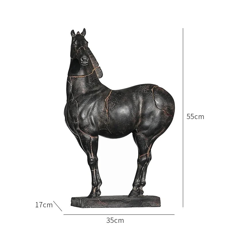 BJ-12 horse sculpture table ornament hotel entrance retro pillar clothing store high-end floor base