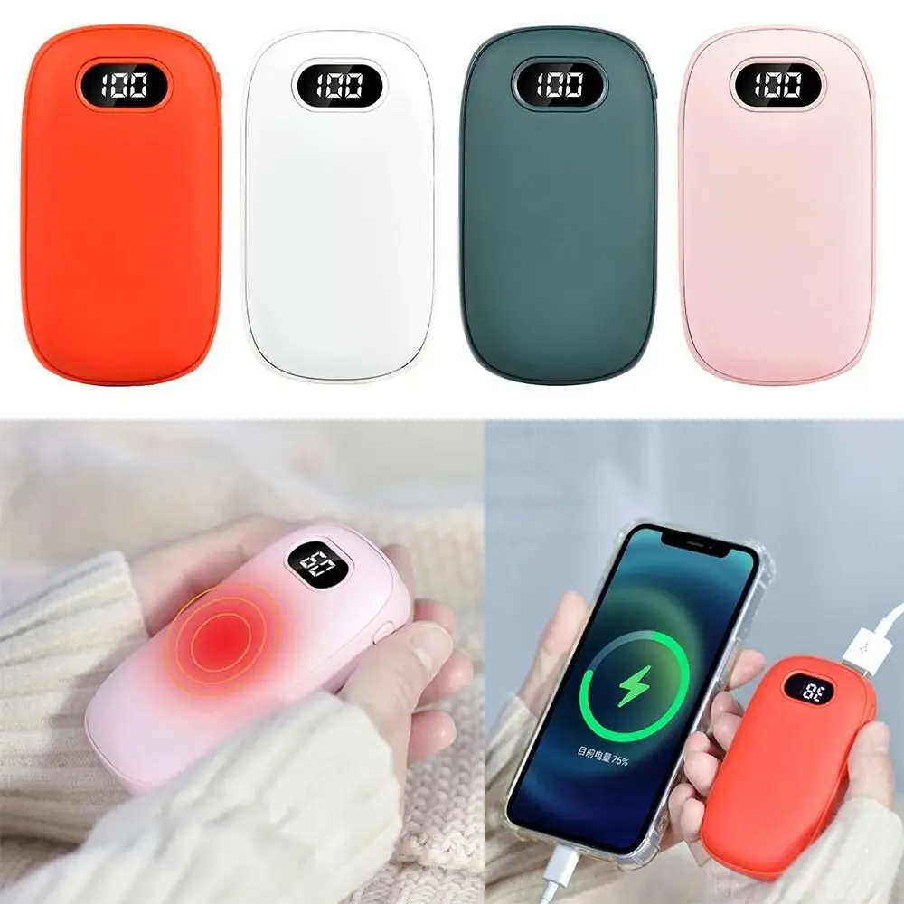 Hand Warmers Rechargeable 6000mAh Electric Portable Pocket Heater Heat Therapy Mini Multi-Function Pocket Warmer Digital Display