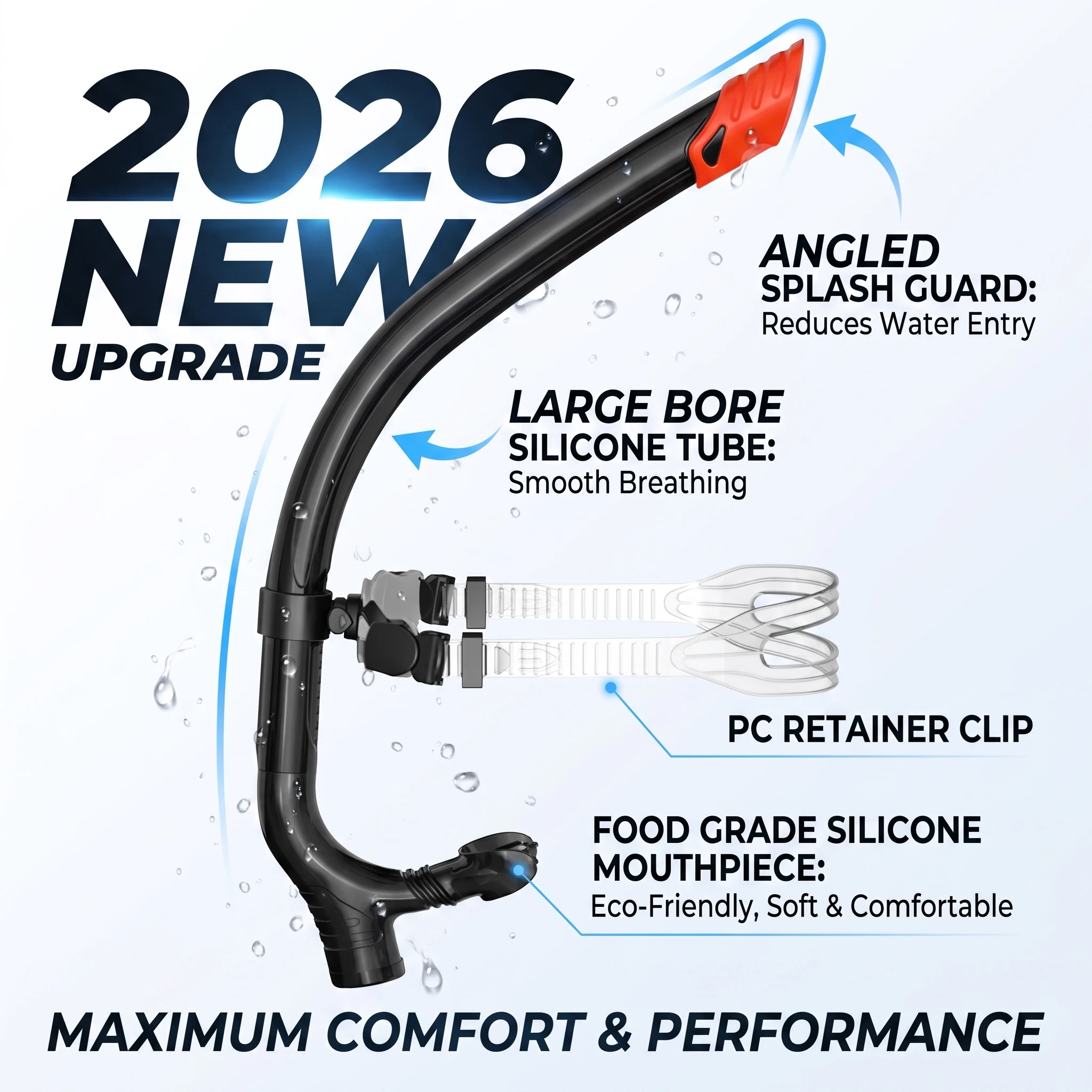 nouveau-modele-2026-–-snorkel-de-natation-original-a-fixation-centrale-pour-la-natation-en-piscine-et-l'entrainement-embout-buccal-en-silicone-avec-purge-unidirectionnelle