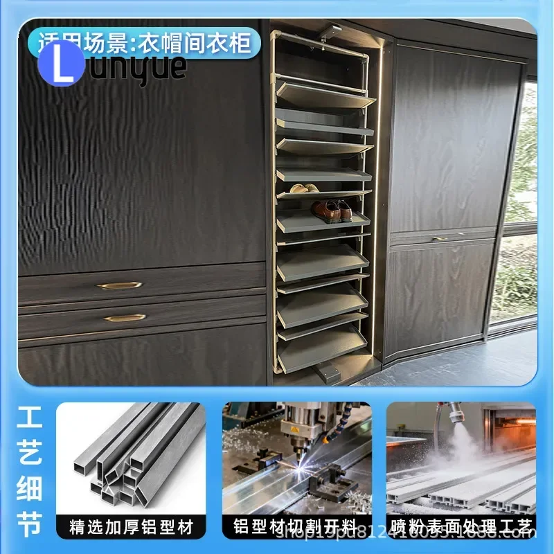 360 Degree Rotating Shoe Rack Multi Layer Flip Telescopic Ultra Thin Shoe Cabinet Home Hardware Accessories Space Saving