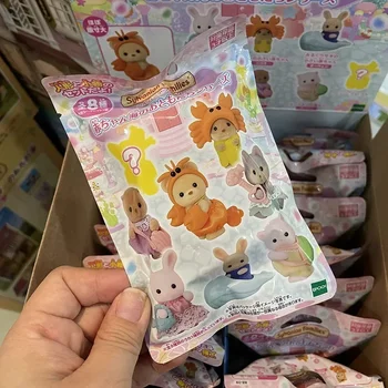 Sylvanian Families 귀여운 가방 아기 미니 피규어 원피스, 숲 가족 케이크 상자 가방, 귀여운 생일 축제 선물 장식, 신제품 