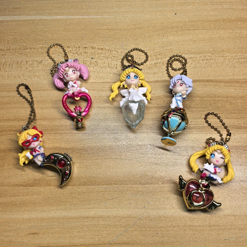 Japanese Cute Sailor Moon Anime Figurine Pendant Action Figure Kawaii Keychain Doll Models Collection Model Toys Gift view 3