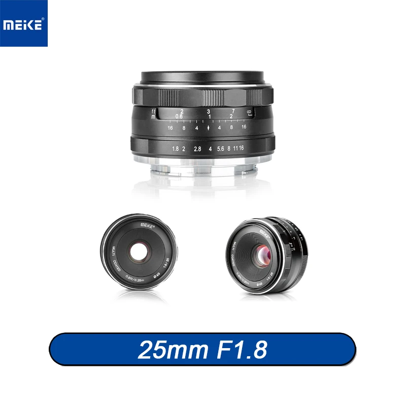 

MEKE 25mm F1.8 APS-C Large Aperture Wide Angle Manual Focus Wide-Angle Lens for Fuji Sony E Nikon Z M43 Mirrorless Cameras