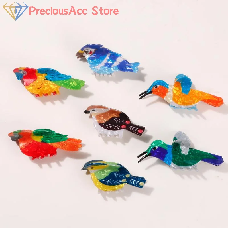 1PC PVC かわいい鳥グラブクリップカラフルなヘアピンサメクリップ髪女性アクセサリーファッションガールヘアクロー