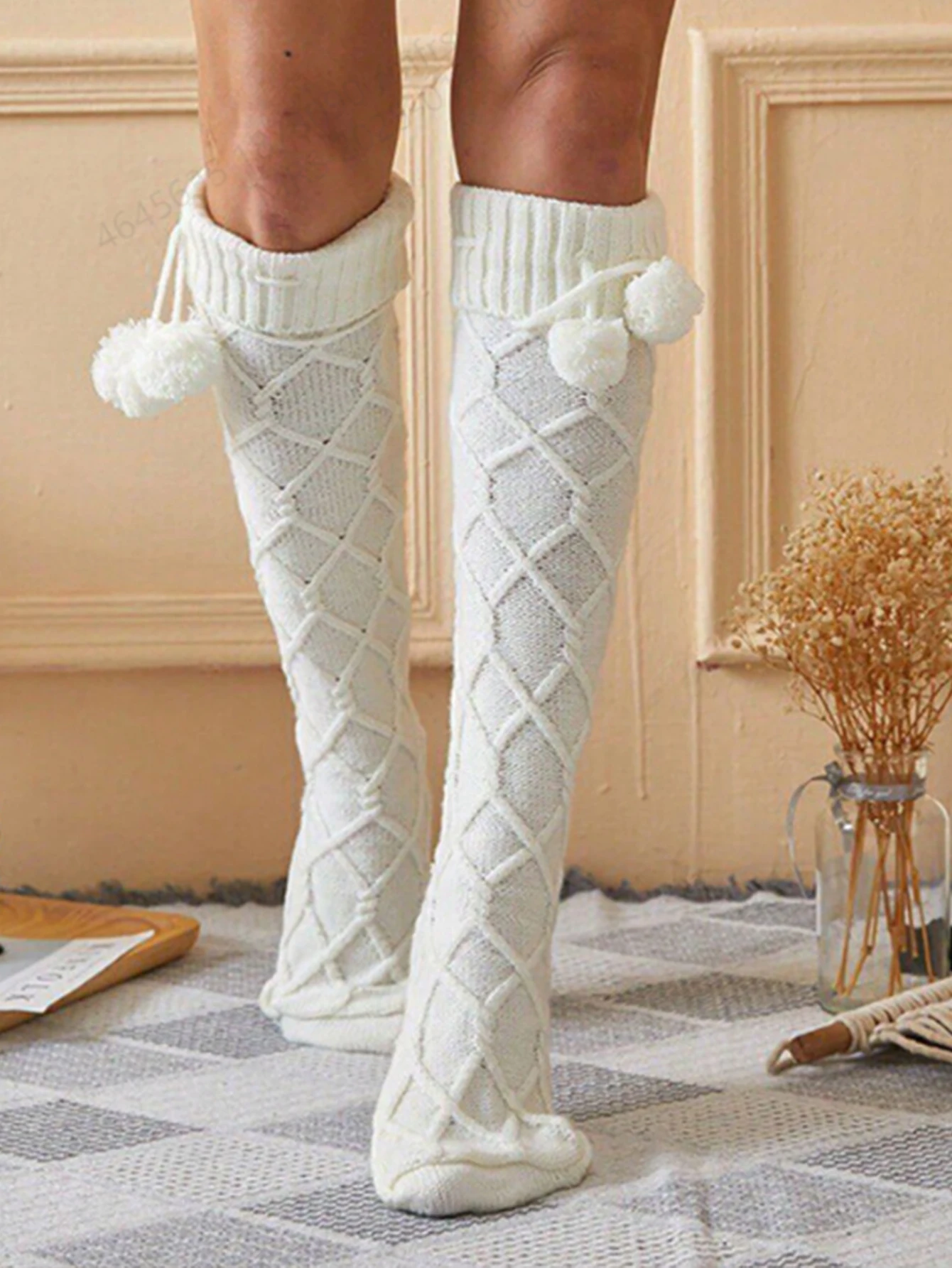 And Winter Knitted Socks Stacked Socks High Tube Over Knee Knitted Socks Wool Over Knee Socks Breathable plus Size Car Outfits