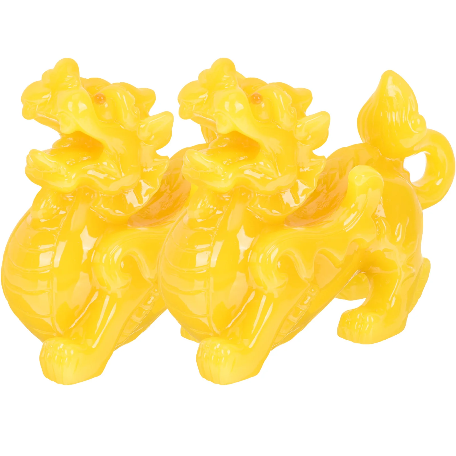 

2Pcs Lucky Animal Statue Resin Craft Desktop Decor Ornament for Home Office Car Decoration Animal Statue Housewarming Gift