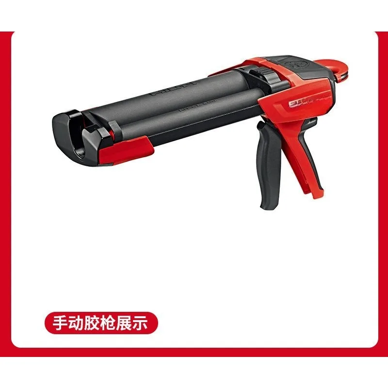 Red Manual Anchor Adhesive Caulking Gun With Sleeve, For Concrete Rebar Glue Construction