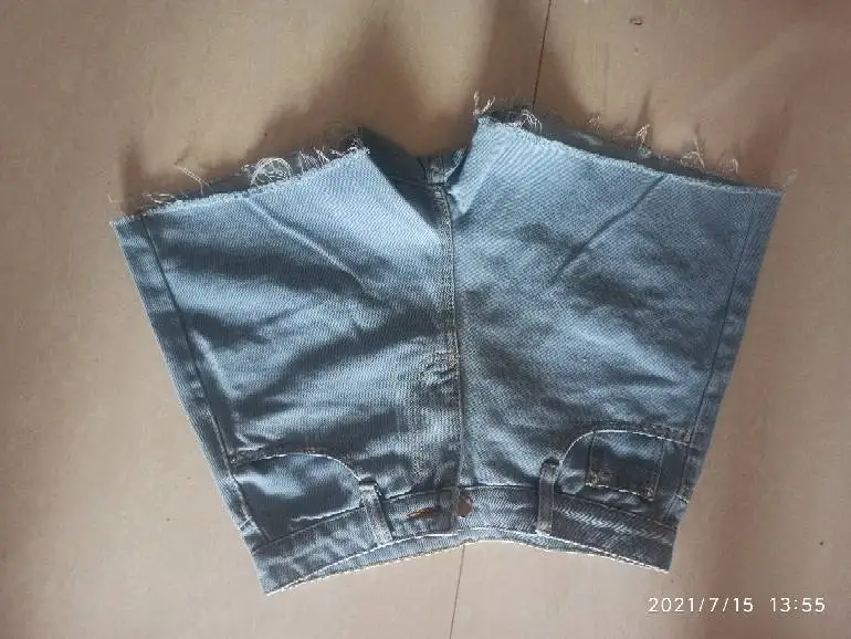 European and American Ultra-high-waisted Washed Ripped Denim Shorts. New Summer Fashion Fringed Design Casual Shorts for Women view 5