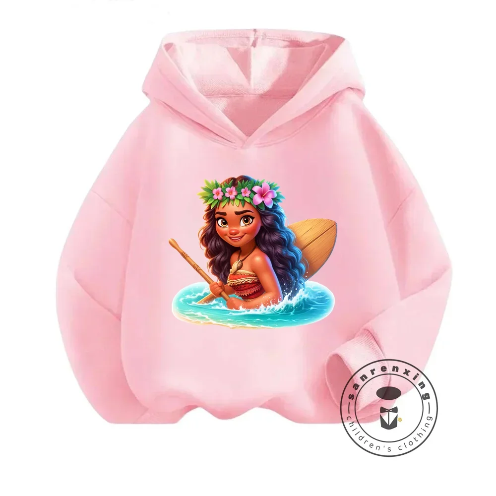 Fall New 2024 Girl Moana Vaiana Hoodie Costume Children Princess Korean Sweatshirt Clothing Christmas Carnival Halloween 2-12T