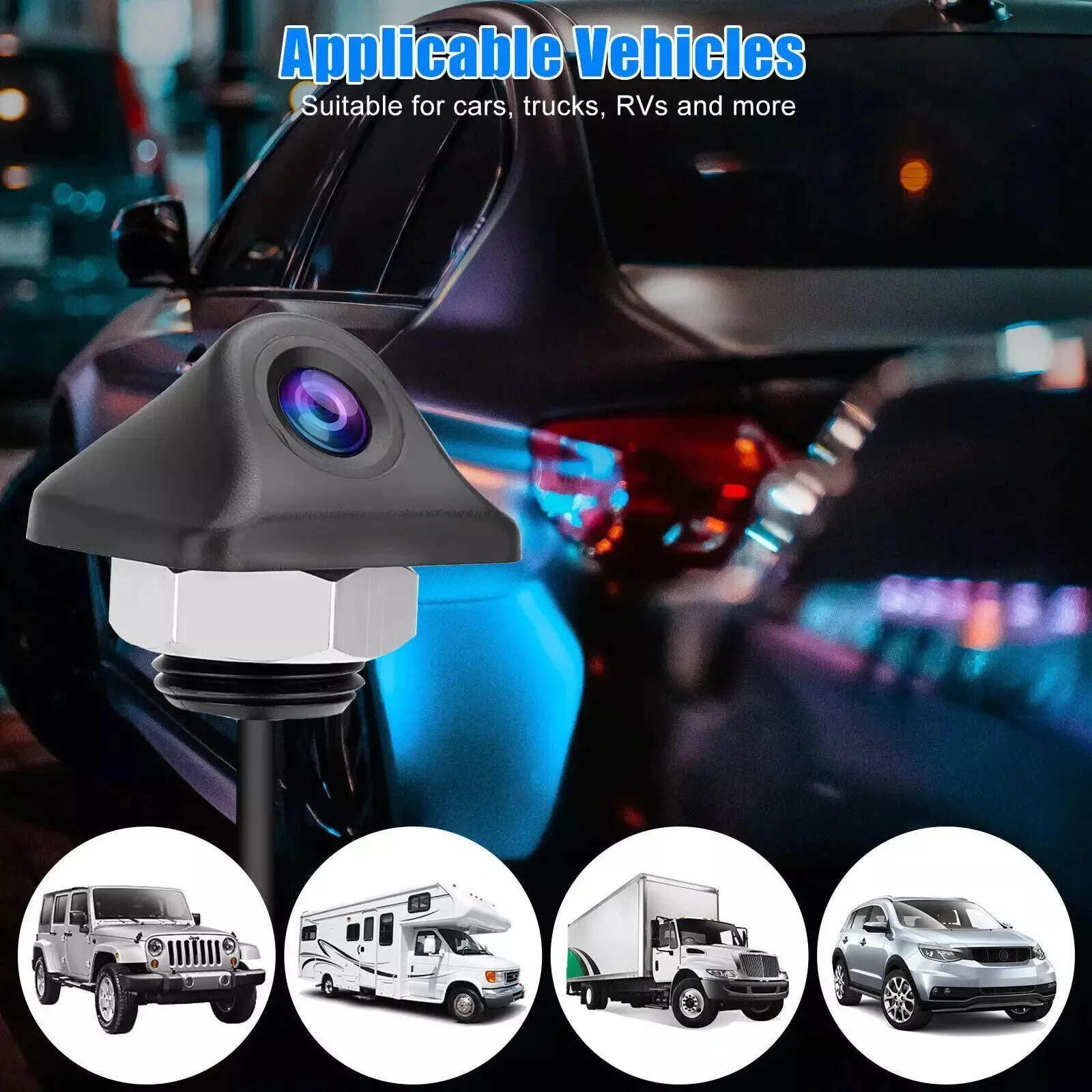 [HD Adjustable Rear View Camera] Reverse Car Backup Parking Camera HD Cars Pickup Van Minivan Etc Universal Cars.