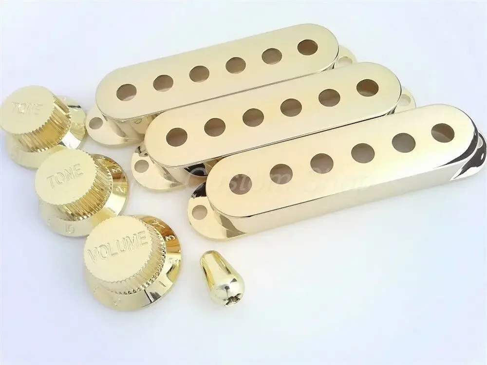 Gold 52mm Pickup Cover Accessory Kit for F-der Stratocaster-