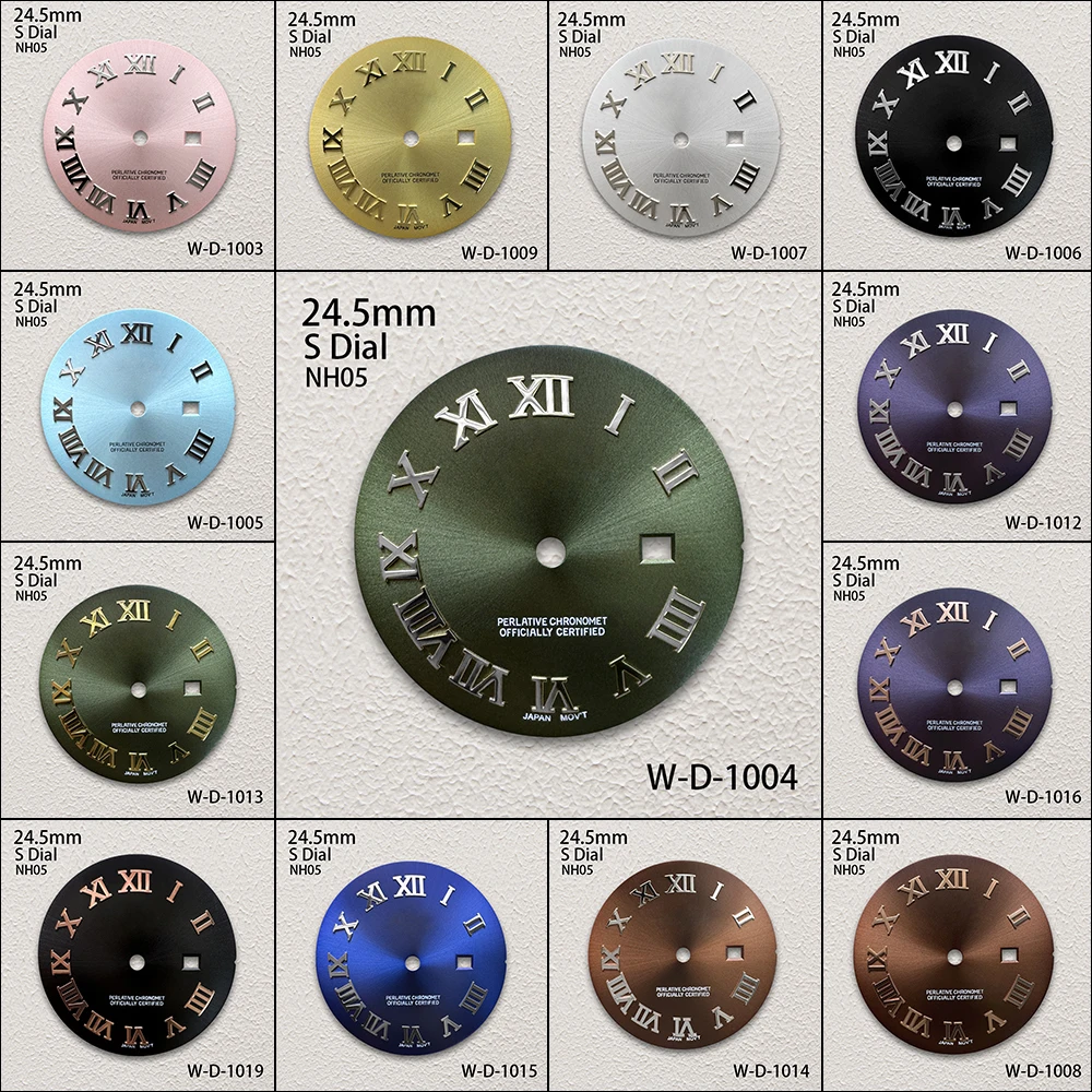 

24,5 мм циферблат с логотипом S и римскими цифрами, совместимый с японским автоматическим механизмом NH05, с эффектом солнечных лучей, высококачественные аксессуары для модификации женских часов