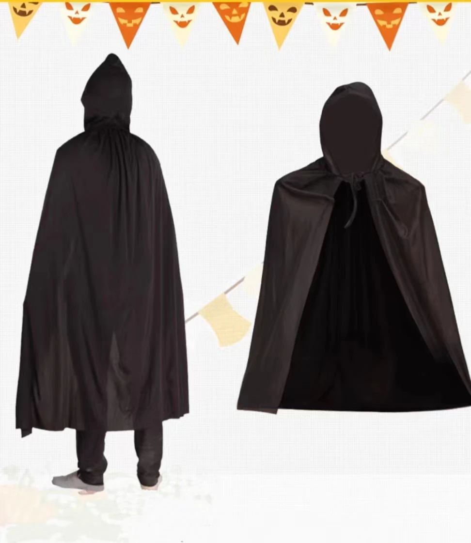 Sexy Halloween Costumes for Women and Men, Hooded Cape, Transparent, High Neck 7.0, Sex, Stage Show