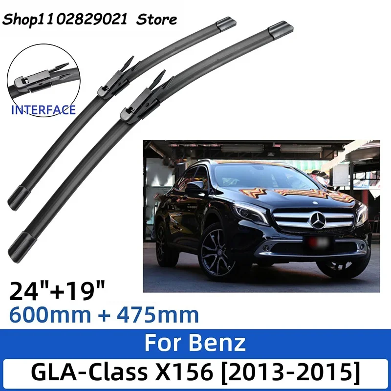 

2PCS For Benz GLA-Class X156 2013-2015 24"+19"Front Rear Wiper Blades Windshield Windscreen Window Cutter Accessories 2015