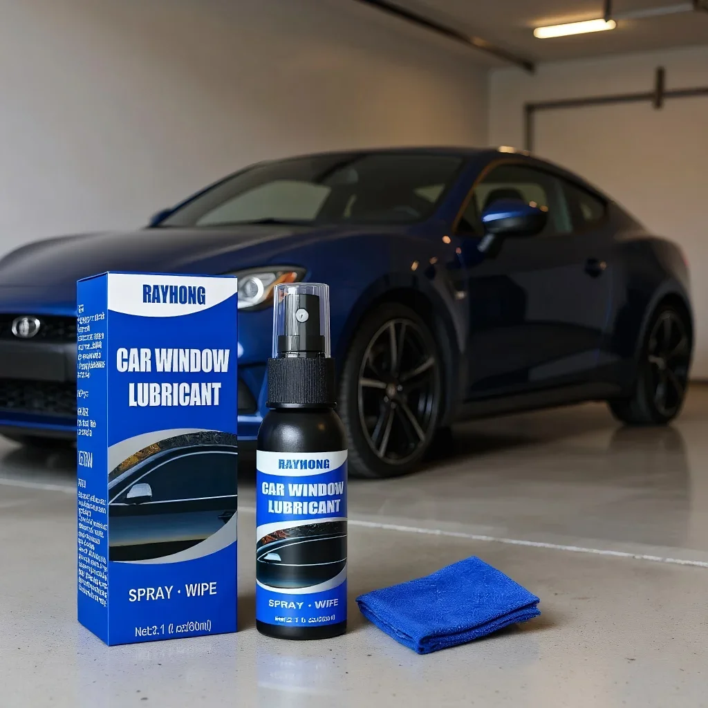 60ml Car Window Lubricant Lift Glass Sunroof Track Car Doors Sealing Strip Rubber Eliminating Abnormal Noises Lubrication Spray