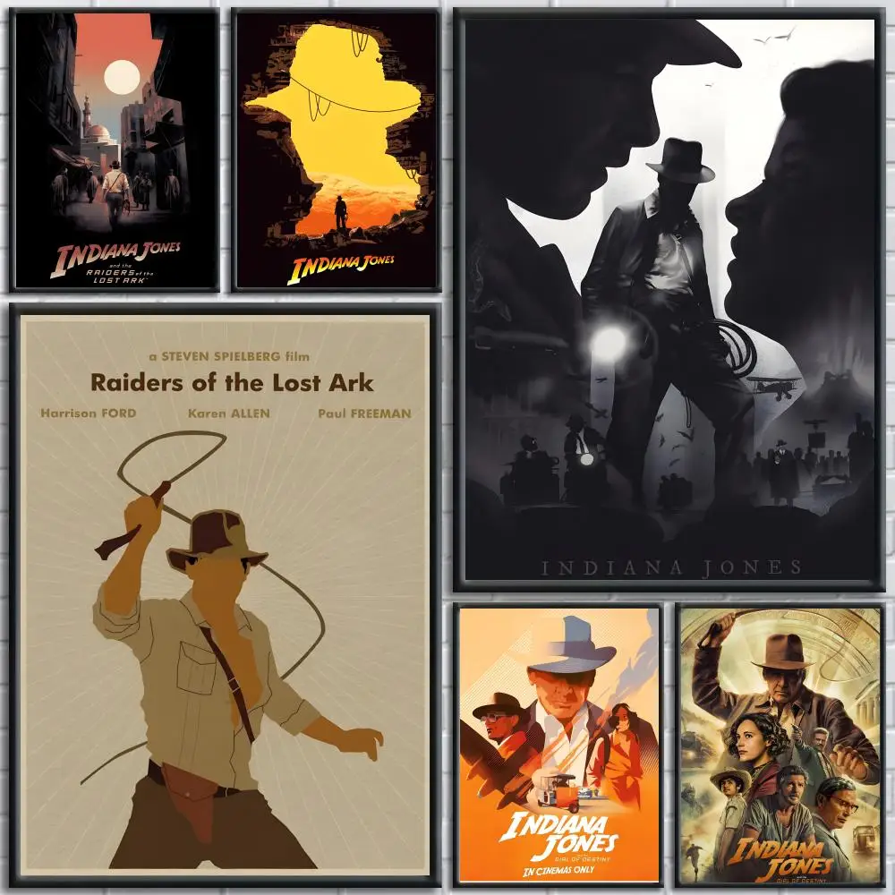 Classic Adventure Movies Indiana Jones-A Poster Painting Prints Wall Art Picture Film Room Home Bar Cafe Decor Home  Mural