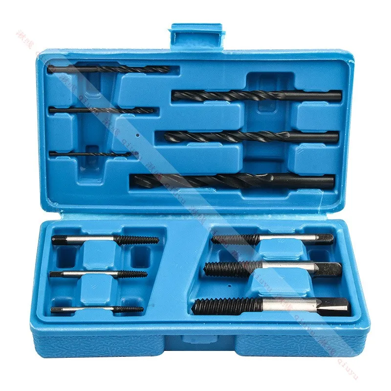 

6pcs Bolt Screw Extractor Breaker Screw Remover Broken Screw Extractor + 6pcs Twist Drill Spiral Drill Bit Set Tool Accessories