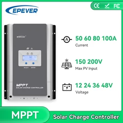 EPEVER MPPT 100A 80A 60A 50A  Solar Charge Controller 12V 24V 36V 48V Auto Battery Regulator Max PV 150V 200V Tracer AN Series