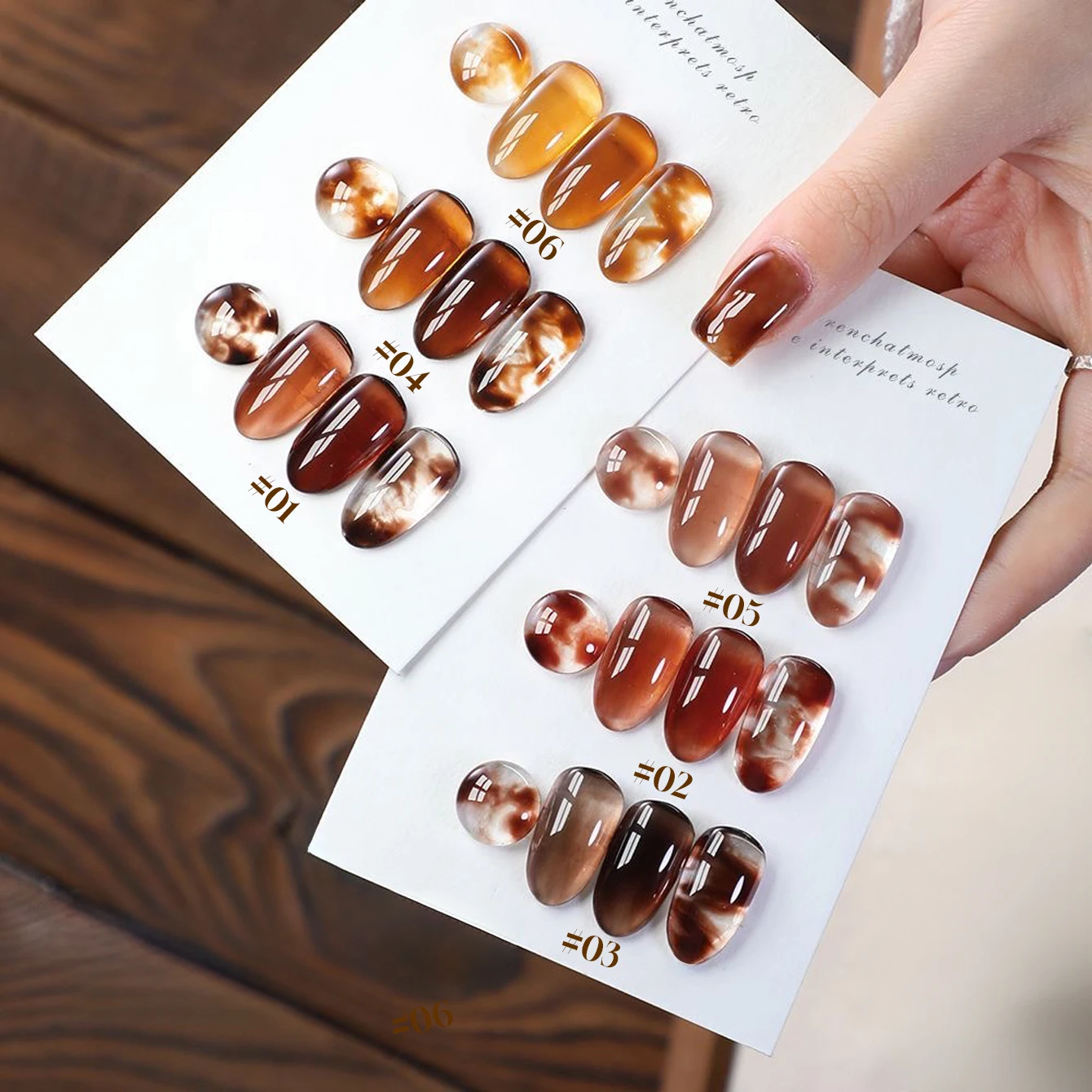 10ML 1個入り 秋の琥珀色ジェルネイルポリッシュ 2025年新スタイル マイヤールアイス 透明なべっ甲風 キャラメルコーヒー色ネイル