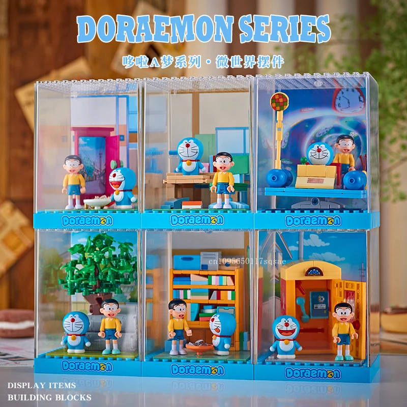 

New Set Doraemon Building Blocks Nobita Micro Scene Small Particles Assembly Children's Toys Ornament Birthday Gift