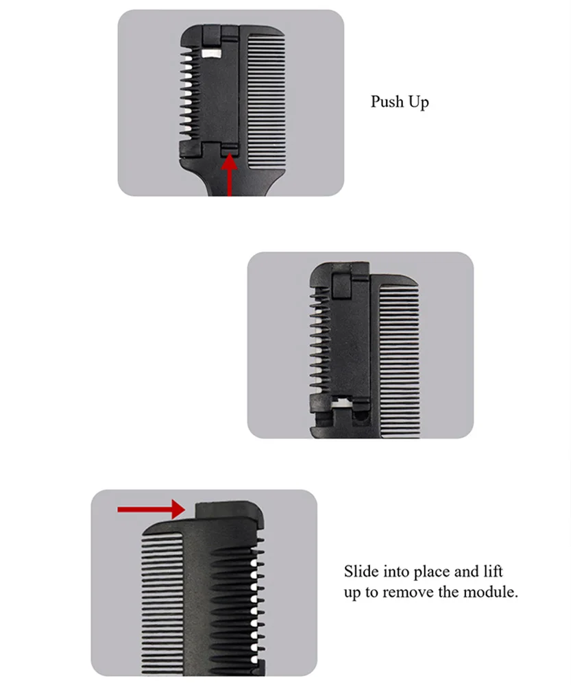 Hair Cutting Comb Black Handle Hair Brushes with Razor Blades Barber Scissors Hair Salon Thinning Hairdressing DIY Styling Tools