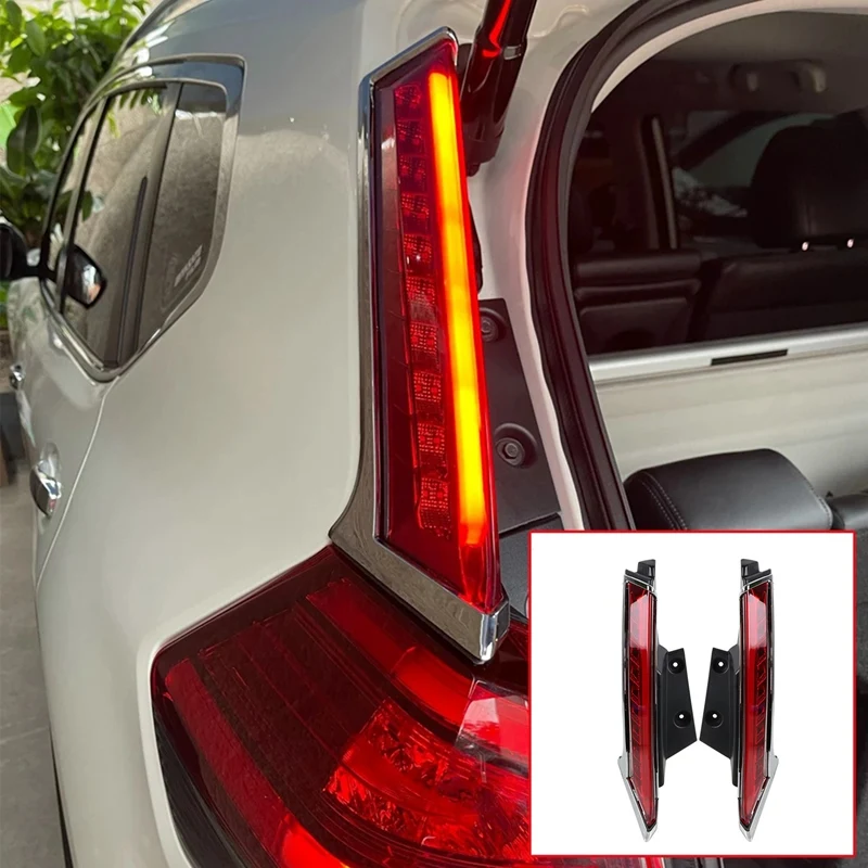 Car 3-In-1 Functions LED Rear Fog Lamp Brake Light Dynamic Turn Signal Pillar Light For-Nissan X-Trail T32 2014-2020