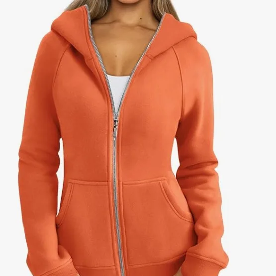 Womens Slim Zip Up Hoodies 2024 Casual Jackets Sweatshirts Fall Spring Outfits Tops With Pockets