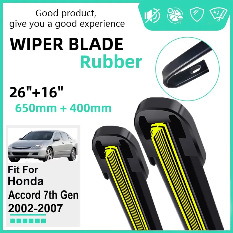 

Rubber Car Wiper Blades for Honda Accord 7th Gen 2002-2007 Front Windscreen Windshield Rubber Car Accessories 2006 2007