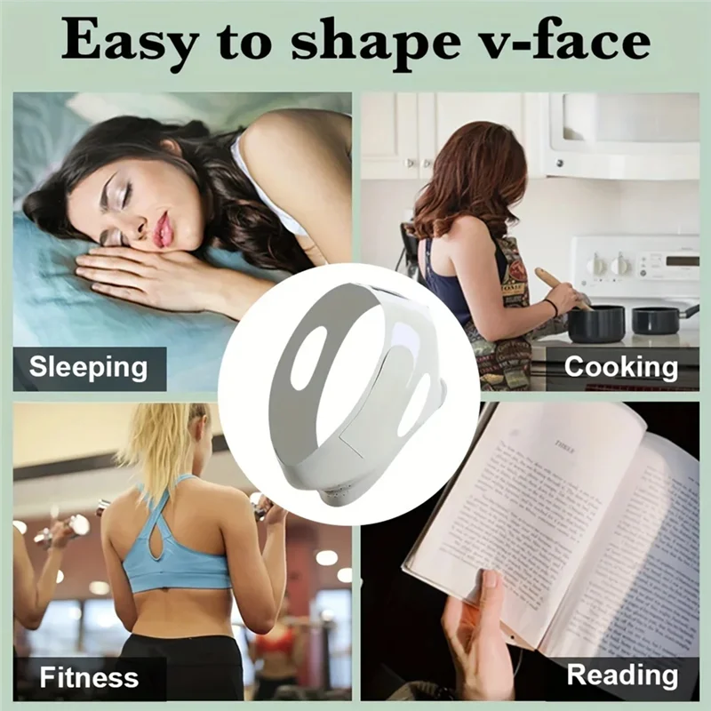 BAAO-Riutilizzabile V Line Fasciatura dimagrante per il viso Donna Shaper per il viso Mento Cintura per il sollevamento delle guance Cintura per massaggio facciale